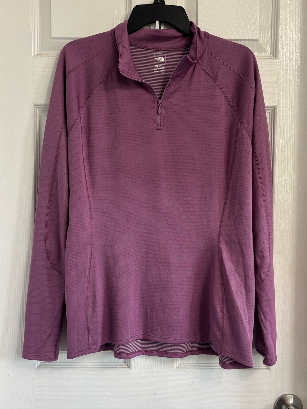 The North Face Women's Purple Quarter Zip Long Sleeve Base Layer Top XL Flashdry